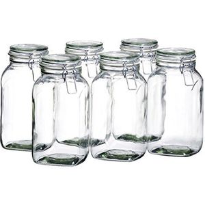 Gothika 925343 voorraadpot van glas, inhoud: 2,5 l, 6 stuks