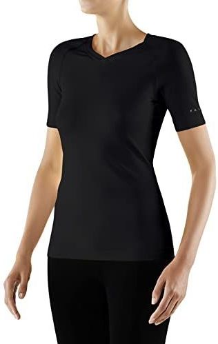 FALKE Wandelhemd dames korte mouwen ademend sneldrogend zwart wit vele kleuren dames sport shirt dames ademend shirt ademend sneldrogend shirt dames ademend sneldrogend shirt dames ademend sneldrogend reflecterende koeling voor hardlopen wandelen yoga pilates 1 stuk, zwart (zwart 3000)