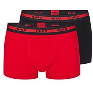 HUGO Trunk Twin Pack Boxershorts, heren, 2 stuks, Nieuw - Bright Red622