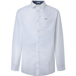 Pepe Jeans Parker Lang herenhemd, wit, XXL, Wit.