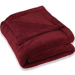 CelinaTex Zachte deken, XXL, 220 x 240 cm, bordeauxrood, warme zeteldeken, woonkamer, zacht, microvezel, fleece, Oeko-Tex Montreal