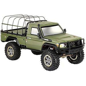 Amewi 22461 RC Scale Crawler AMXRock RCX10PS Pick-Up 1:10, RTR militair, groen