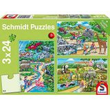 Schmidt 3-in-1 Puzzel Een Dagje Dierentuin Junior 4-delig