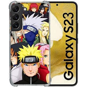 Cokitec Versterkte beschermhoes van gehard glas voor Samsung Galaxy S23 Manga Naruto Team