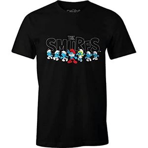 Les Schtroumpfs Mesmurfts011 T-shirt voor heren (1 stuk), zwart.