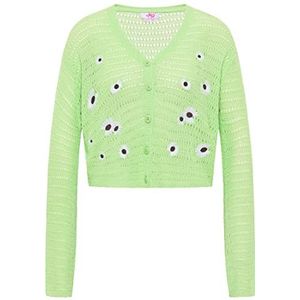 TEYLON Cardigan court pour femme, vert clair, M-L