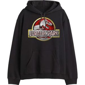 Jurassic Park Mejupamsw021 Sweatshirt met capuchon voor heren, zwart.