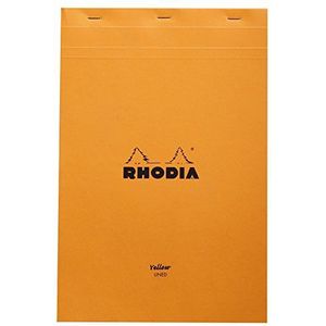 Rhodia 19660C Notitieblok (Geel Legal Pad, DIN A4+, 80 Vellen, Gelinieerd, Met Rand, 80 g) Oranje, 21 x 31,8 cm, 1 Stuk