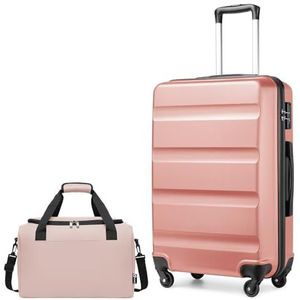 Kono Middelgrote handbagagekoffer, grote koffer met TSA-slot, harde schaal, ABS-schaal, cabinekoffer met Ryanair cabinetas, 40 x 20 x 25 cm, NUDE, Bagagesets