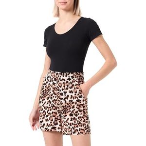 VERO MODA Vmeasy Joy Hw WVN Ga Short pour femme, Tan/Aop : léopard, XL