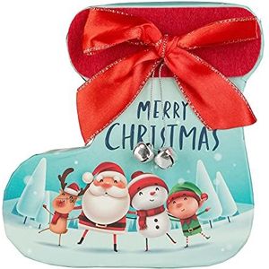 Idena 30161 - geschenkdoos laarzen Merry Christmas, grootte ca. 12,8 x 13,5 x 5,2 cm, motief: kind, Kerstmis, kerstman, geschenken, geschenkverpakking, geschenken