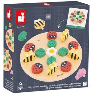 Janod Educatief assortiment Mijn eerste mandala tuin - concentratie en creativiteit - educatief speelgoed voor kinderen - FSC-houten spel - vanaf 24 maanden, J05084