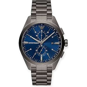 Emporio Armani Chronograaf voor heren, horloge van roestvrij staal, AR11481, grijs, grijs., armband