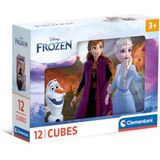 Clementoni - Disney Frozen Frozen - 12 stukjes voor kinderen van 3 jaar, cartoons, kubussen, puzzels, gemaakt in Italië, meerkleurig, 41192