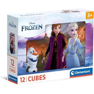 Clementoni - Disney Frozen Frozen - 12 stukjes voor kinderen van 3 jaar, cartoons, kubussen, puzzels, gemaakt in Italië, meerkleurig, 41192