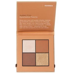 KORRES Golden Coin Oogschaduwpalet, goudkleurig, 4 intense tinten, siliconenvrij en parabenenvrij, 5 g