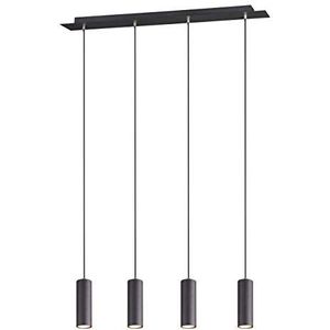 Trio Leuchten Hanglamp Marley 312400432 metaal zwart mat slinger 4 lampen zonder lamp