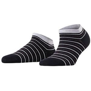 FALKE Stripe Shimmer Sokken voor dames, katoen, wit, zwart, meer kleuren, lage sokken, dun, zomer, zonder motief, 1 paar, blauw (Dark Navy 6370)