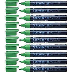 Schneider P123004x10 permanente markers, aluminium behuizing, conische punt, 10 stuks