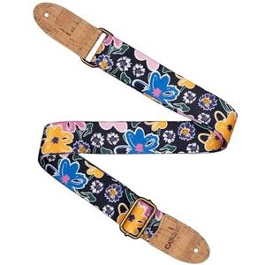 CASCHA Veganistische ukelele riem - Bloemenpatroon - Verstelbare en comfortabele ukelele riem gemaakt van milieuvriendelijke materialen, duurzaam en elegant, past bij iedereen