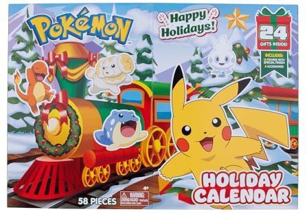Pokémon feestkalender: bevat 16 gevechtsfiguren van 5,1 cm met speciale afwerking en acht unieke accessoires