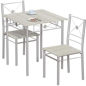 Vida Designs Roslyn Moderne en eigentijdse eetkamertafel en stoelset (eiken, 2-zits)