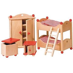 Goki - Poppenhuismeubeltjes serie 2: Kinderkamer 4-delig - Hout