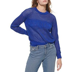 Calvin Klein Warme katoenen damestrui met Viscoe-logo, Klein Blauw, XS, Klein blauw