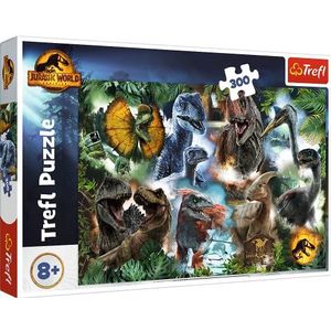 Tréfl - Jurassic World Dominion, favoriete dinosaurussen - puzzel 300 stukjes - puzzels met dinosaurussen, Jurassic Park, creatief entertainment, plezier voor kinderen vanaf 8 jaar