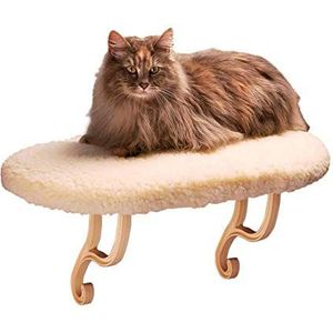 K&H Pet Products - Bed voor kattenramen - Zachte fleece hoes - Eenvoudig te installeren - Machinewasbaar - 35,5 cm x 60,96 cm - Crème
