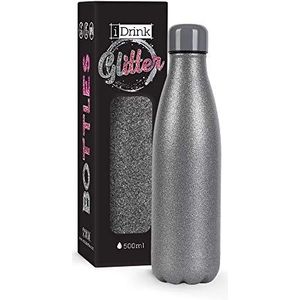 I-Drink Thermoskan met dubbelwandig stalen oppervlak, 500 ml, zilver glitter