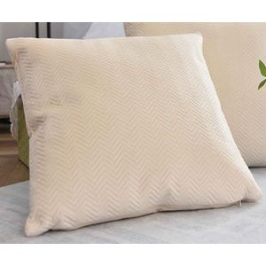 Gardinenbox Greta sierkussen 45 x 45 cm, jacquard, crème, visgraatpatroon, onderhoudsvriendelijk, ritssluiting, zachte vulling van 320 g, verkrijgbaar in vele kleuren