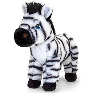 Keel Toys Keeleco SE1037 Zebra, pluche dier, 20 cm, zwart, wit