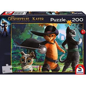 Klaar voor een geest, 200 stukjes: kinderpuzzel De gestiefelte kat