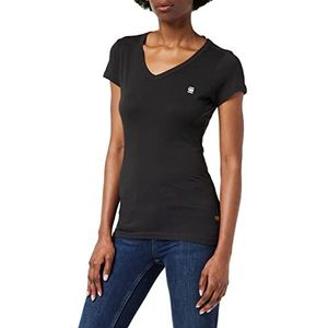 G-STAR RAW Dames Eyben Stripe Slim V-hals Top T-shirt, Zwart (Dk Black 4107-6484), S EU, zwart.