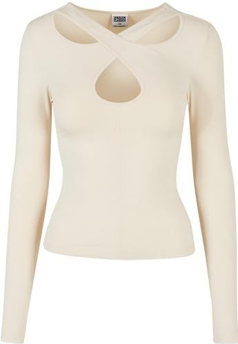 Urban Classics - Crossed Cut Out Longsleeve top - Ivoorkleurig