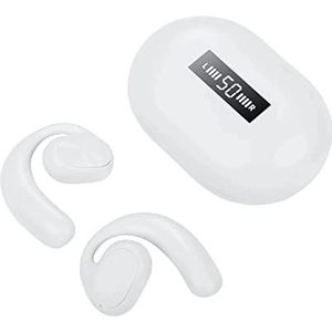 Draadloze oordopjes, Bluetooth 5.1 headphones, 60 uur afspelen HD stereo audio led-display, over-ear IPX7 waterdichte oordopjes met oordopjes, ingebouwde microfoon, type C, voor sport (wit)