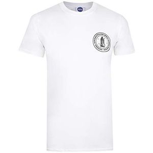 Nasa Stack T-shirt voor heren, wit, maat XL, Wit.