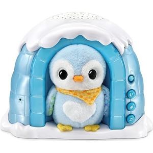 VTech - Nachtlampje P'tit Pinguïn sterrennacht, iglo nachtlampje voor baby's, muziek, lichtprojectie op het plafond, zachte muziek, witte geluiden, pinguïn knuffeldier, geboortecadeau - inhoud in het