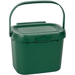 Addis 518250 - Compost-afvalemmer voor dagelijks gebruik in de keuken, 4,5 liter diepgroene bak voor voedselafval