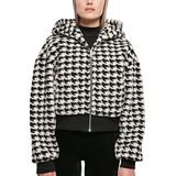 Urban Classics AOP Sherpa Oversized korte jas voor dames, zwart, S, zwart.