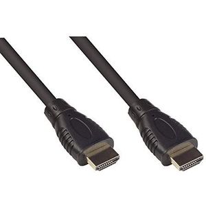 High Speed HDMI 2.0b kabel met Ethernet - 4K UHD @ 60Hz - 18 Gbps - ideaal voor gaming en multimedia - vergulde stekkers - 3-voudig afgeschermd - zwart - 0,5 m / 50 cm