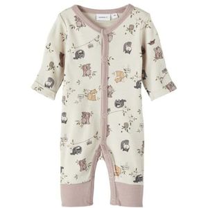 NAME IT Nbfwillu Wool Ls Nightsuit Pre Xxiii rompertje baby meisje, Lichtbeige