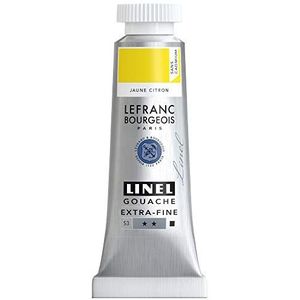 Lefranc Bourgeois Linel Gouache Extra-Fine Tube, 14 ml, citroengeel zonder cadmium serie 3 301157