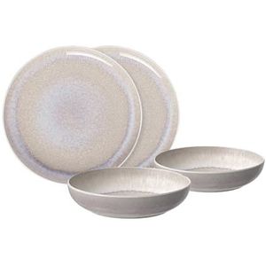 like. by Villeroy & Boch - Perlemor porseleinen bordenset, 4 p., serviesset voor 2 personen, beige