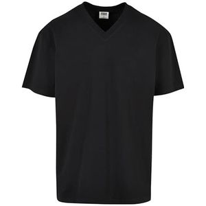Urban Classics T-shirt met V-hals voor heren, zwart.