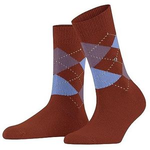 Burlington Whitby dikke sokken voor dames, platte naad, zonder druk op de tenen, kleurrijk fantasiepatroon, argyle, eenheidsmaat, cadeau-idee, fijne draad, zacht, 1 paar, Rood (Vesuv 8823)
