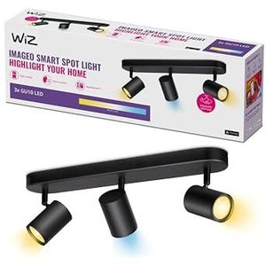 WiZ Imageo 3-delige set Tunable White Dimbaar Warm Wit Koud Wit Smart App Controle Spraakbesturing via WLAN Zwart