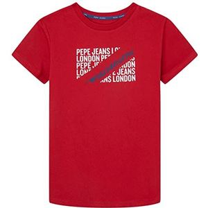 Pepe Jeans Tony Tee T-shirt voor kinderen, Studio Red, 4 jaar, Studio Red