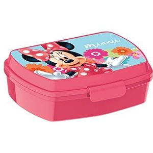 Rechthoekige sandwichbox, meerkleurig, herbruikbaar kunststofproduct, BPA-vrij, binnenmaten 16,5 x 11,5 x 5,5 cm (Disney Minnie Mouse)